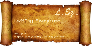 Leány Szergiusz névjegykártya